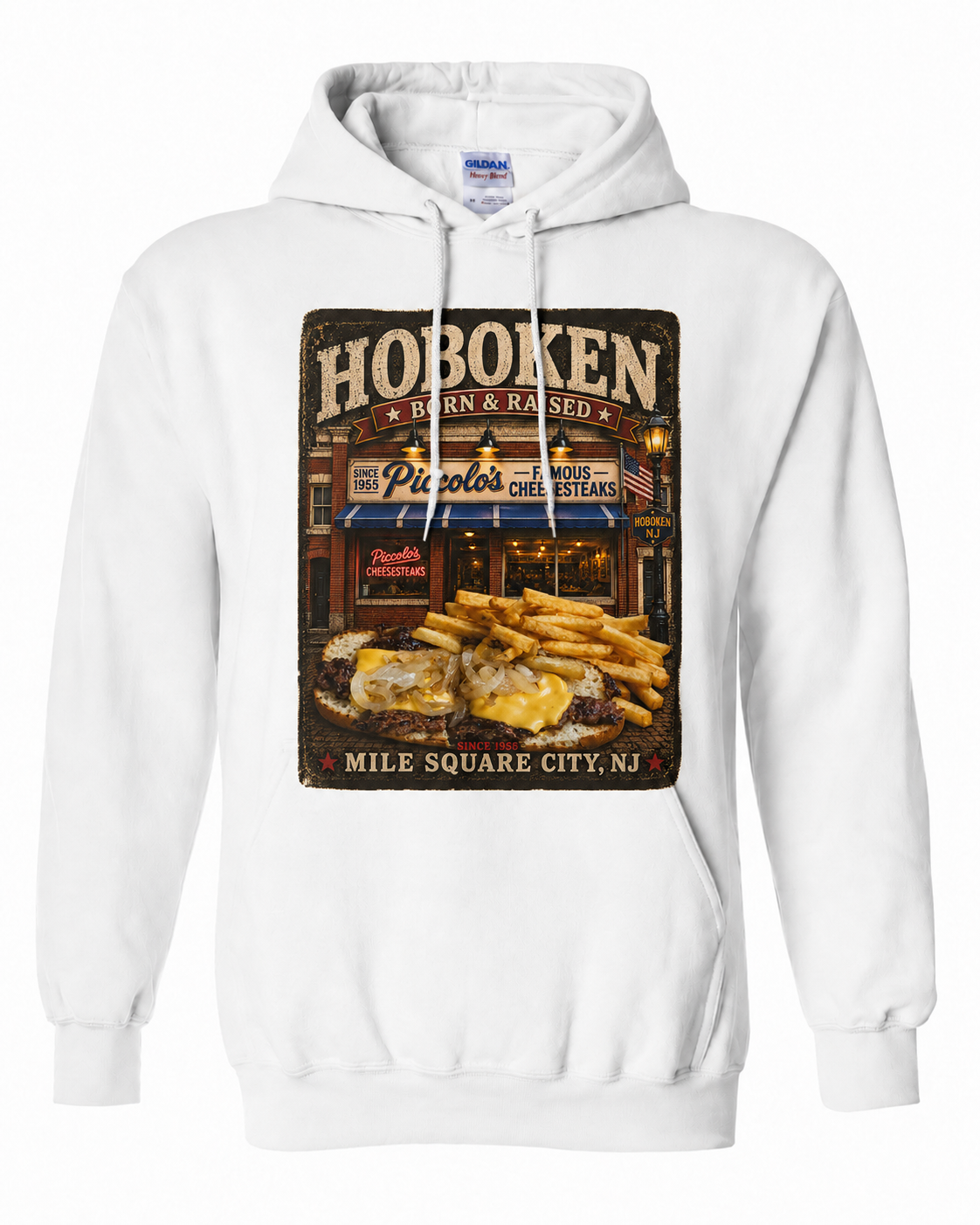 Hoboken Piccolo’s Born & Raised White Hoodie