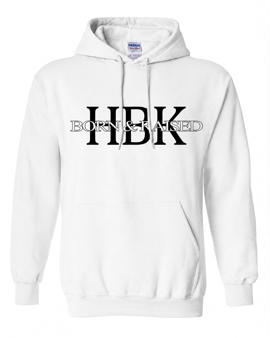 Hoboken Born & Raised Bold Classic Black & White Hoodie