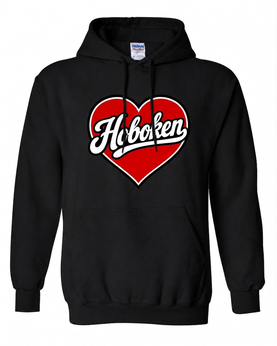 Hoboken Red Heart Script Hoodie