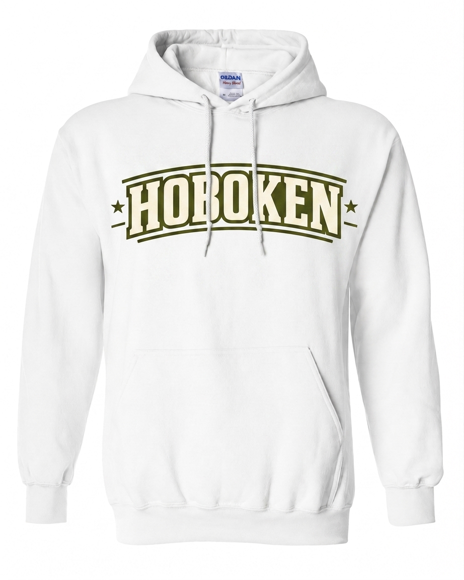 Hoboken White Olive Arch Star Hoodie