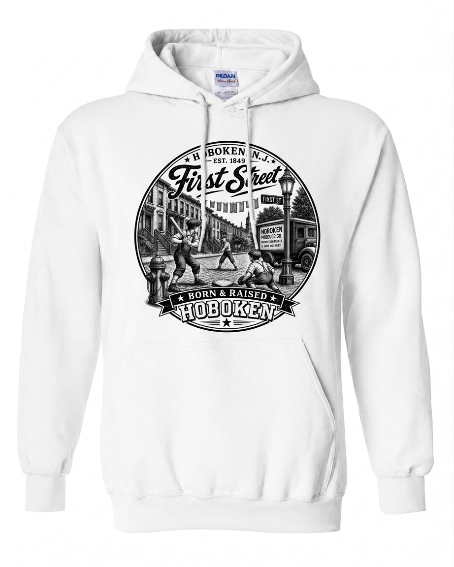 Hoboken White First Street Born & Raised Hoodie