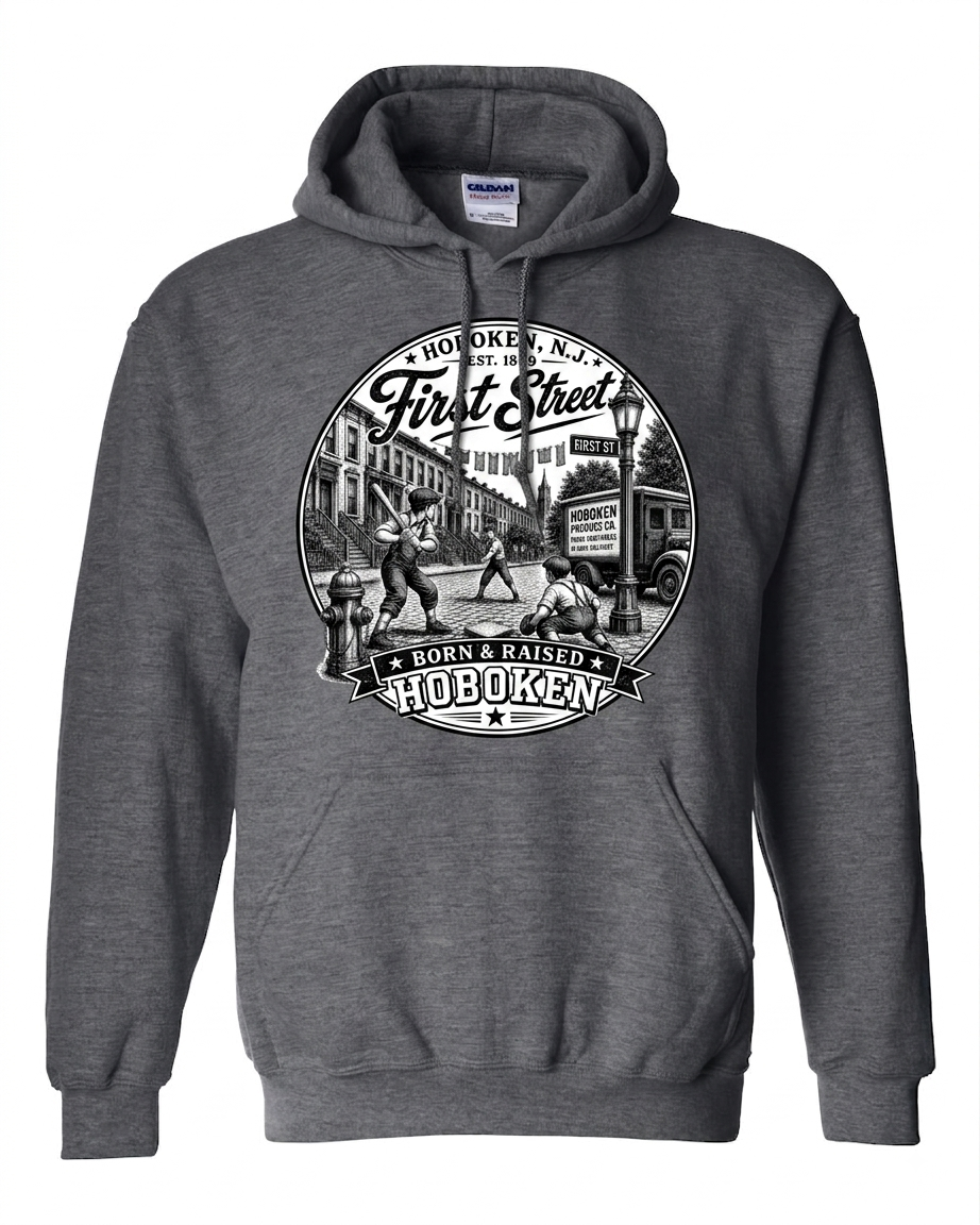Hoboken Dark Heather First Street Born & Raised Hoodie