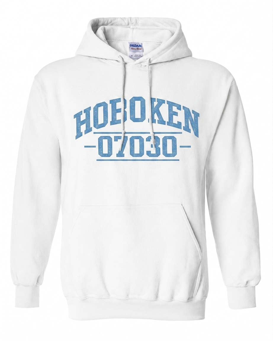 Hoboken 07030 White Hoodie