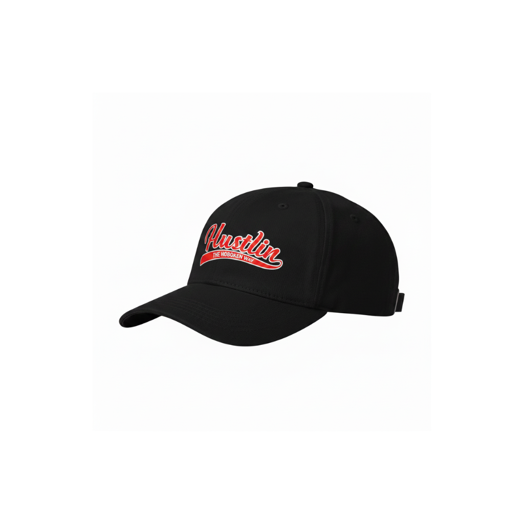Hustlin In Red Black Cap