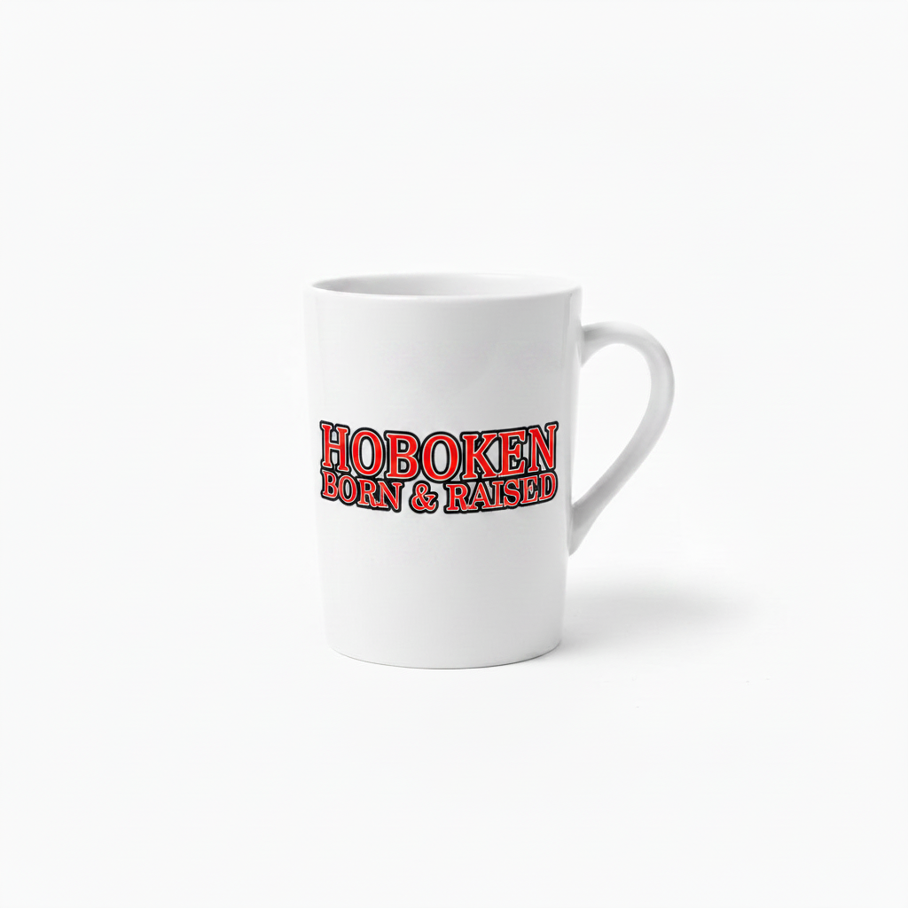 Hoboken Born & Raised Bold White Mug