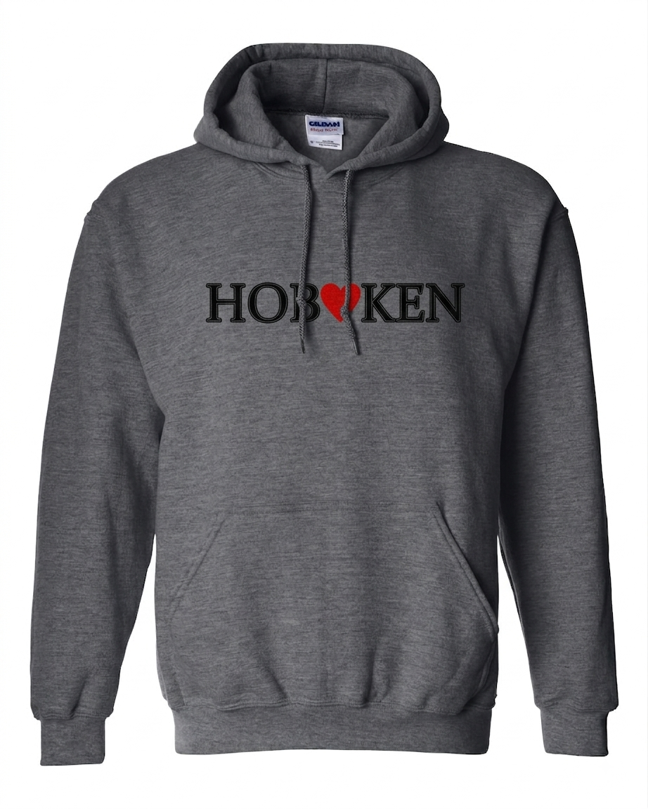 Hoboken Dark Heather HOB❤KEN Heart Hoodie