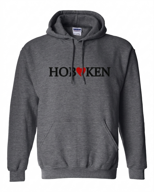 Hoboken Dark Heather HOB❤KEN Heart Hoodie