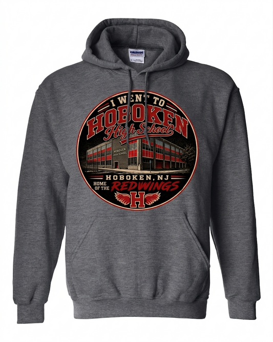 Hoboken High School Redwings Grey Hoodie