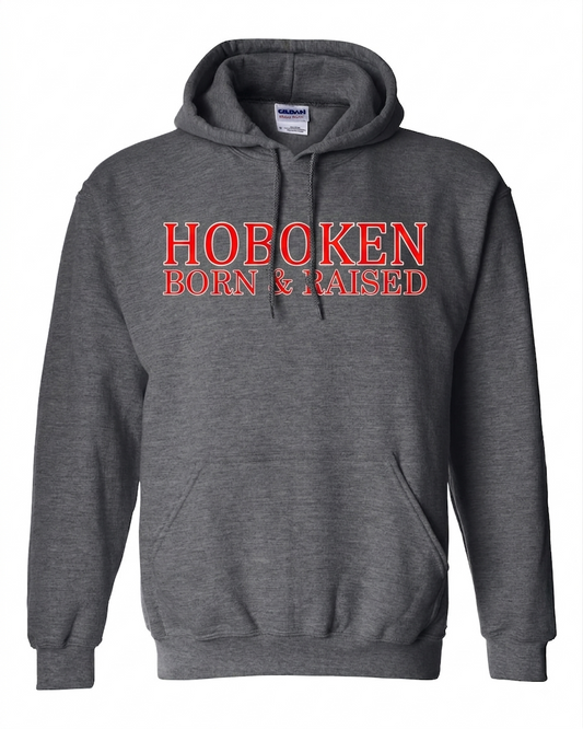 Hoboken Dark Heather Born & Raised Red Collegiate Hoodie
