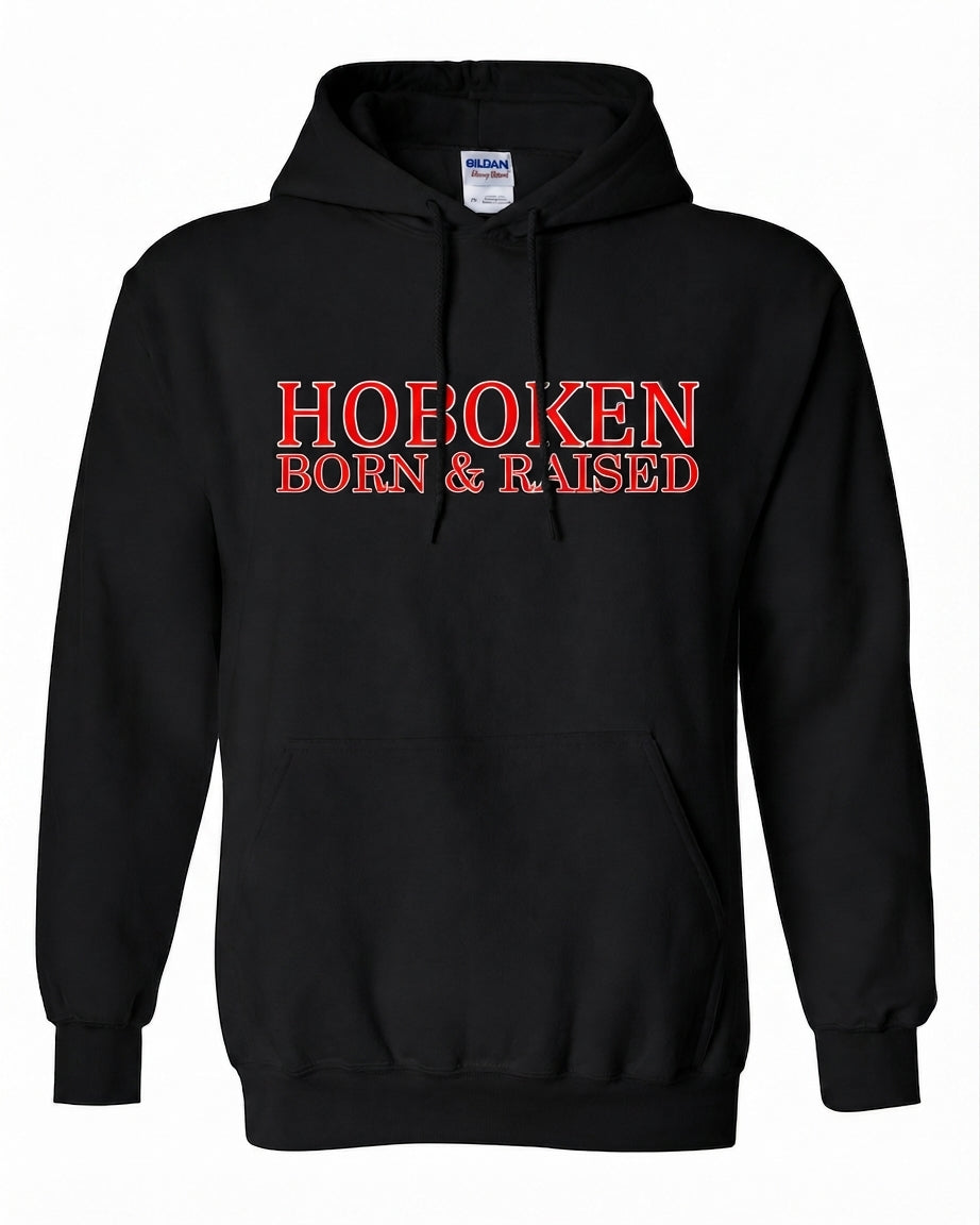 Hoboken Black Born & Raised Red Collegiate Hoodie