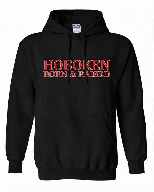 Hoboken Black Born & Raised Red Collegiate Hoodie