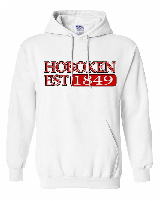 Hoboken White Est. 1849 Red Banner Hoodie