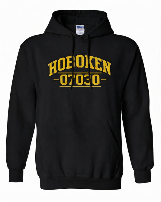 Hoboken Black 07030 Yellow Arch Hoodie