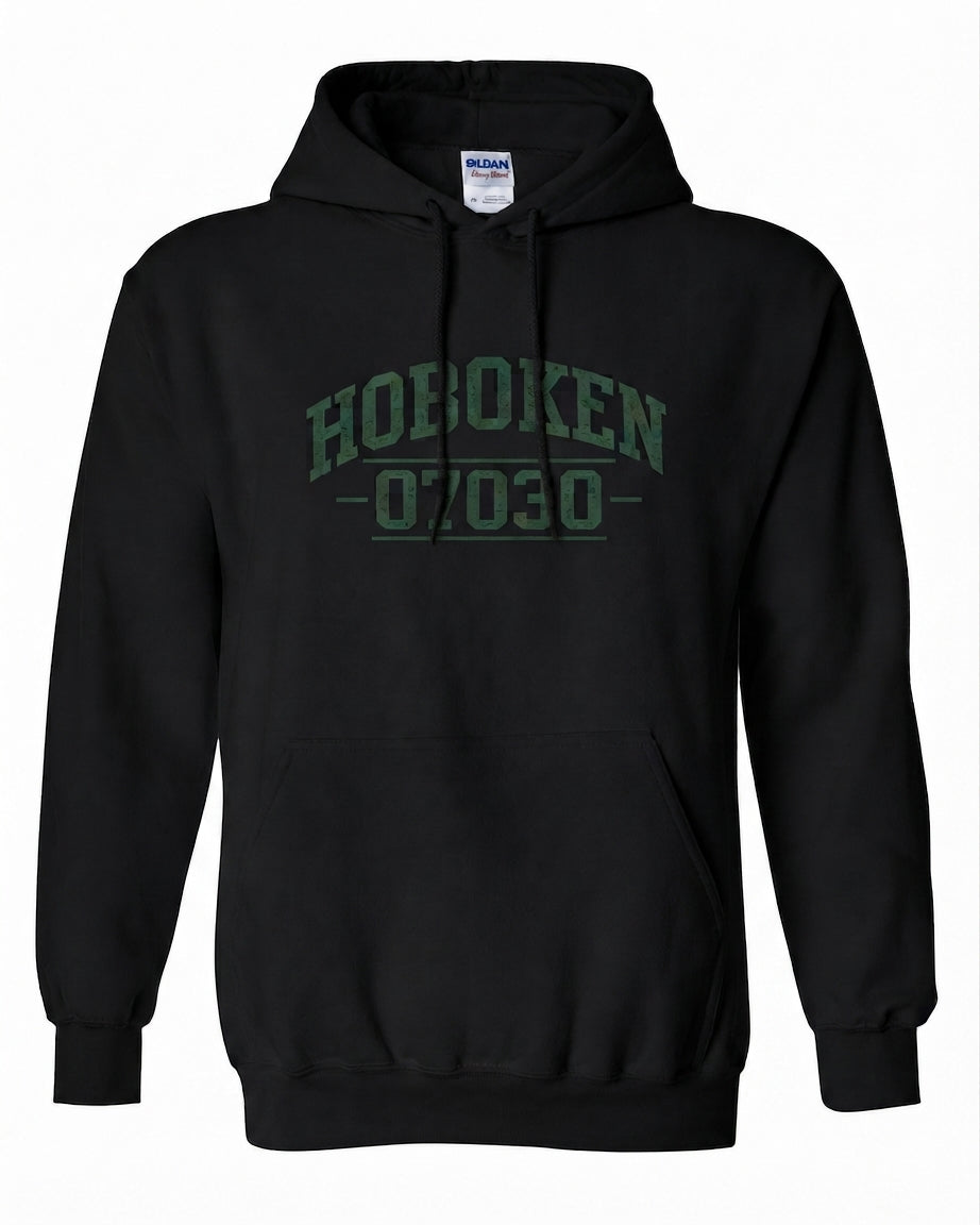 Hoboken Black 07030 Forest Green Arch Hoodie