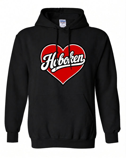 Hoboken Red Heart Script Hoodie