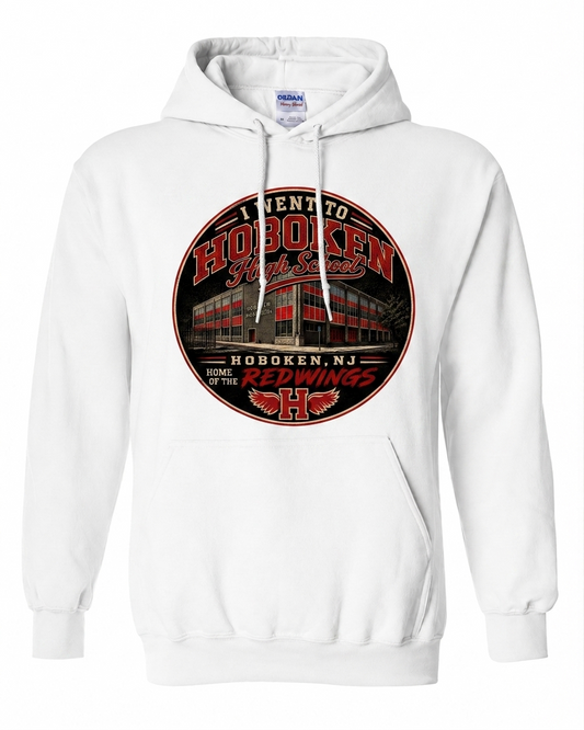 Hoboken High School Redwings White Hoodie