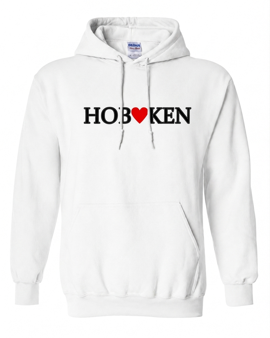 Hoboken White HOB❤KEN Heart Hoodie