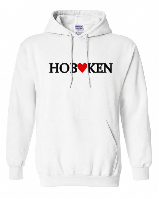 Hoboken White HOB❤KEN Heart Hoodie