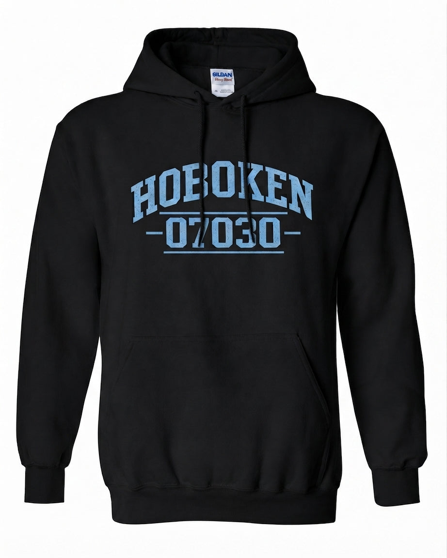 Hoboken Black 07030 Light Blue Arch Hoodie