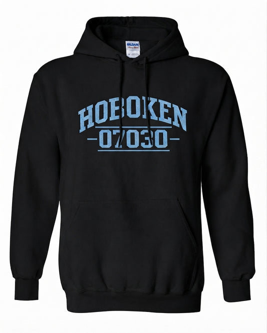 Hoboken Black 07030 Light Blue Arch Hoodie