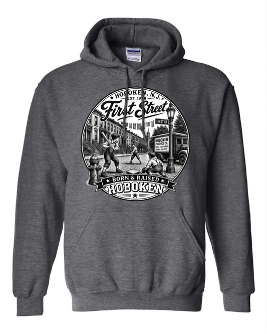 Hoboken Dark Heather First Street Born & Raised Hoodie