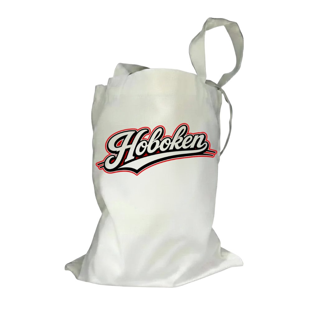 Hoboken Baseball Script Natural Canvas Tote Bag