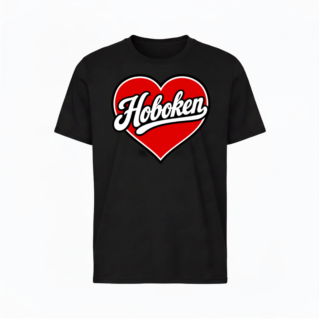 Hoboken Heart Love Black T-Shirt