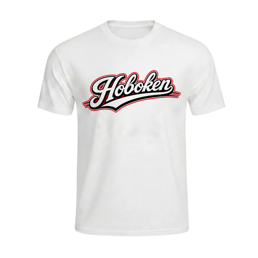 Hoboken Baseball Script White T-Shirt