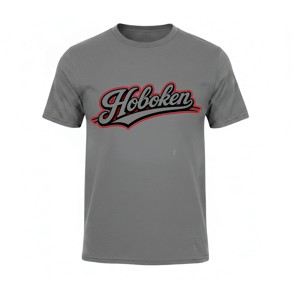 Hoboken Baseball Script Gray T-Shirt