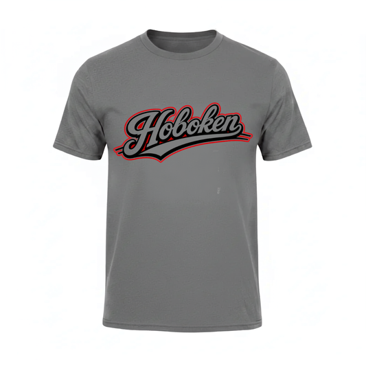 Hoboken Baseball Script Gray T-Shirt