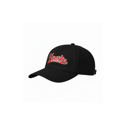 Hustlin In Red Black  Cap