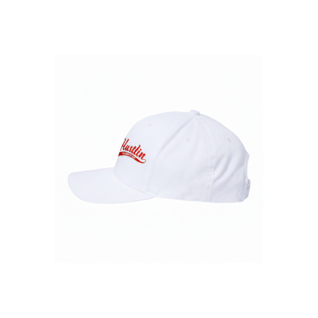 Hustlin In Red White  Cap