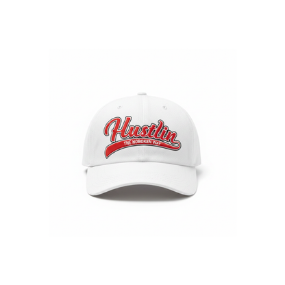 Hustlin In Red White  Cap