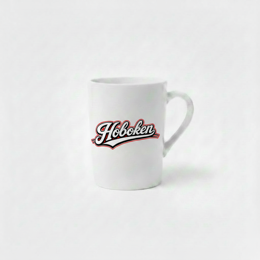 Hoboken Baseball Script White Ceramic Mug
