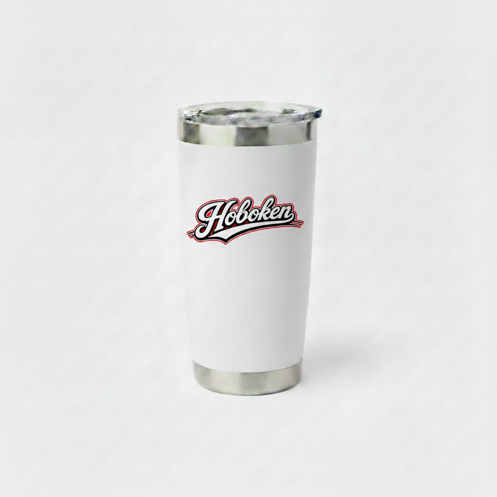 Hoboken Baseball Script White Insulated Tumbler