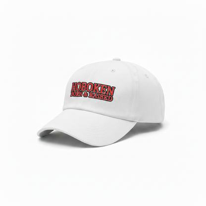 Hoboken Born & Raised Bold White Cap Side View