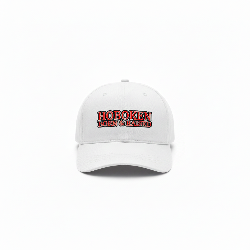 Hoboken Born & Raised Bold White Cap