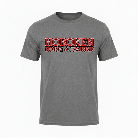 Hoboken Born & Raised Grey T-Shirt Bold