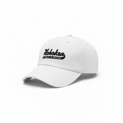 Hoboken Born & Raised White Cap Side View