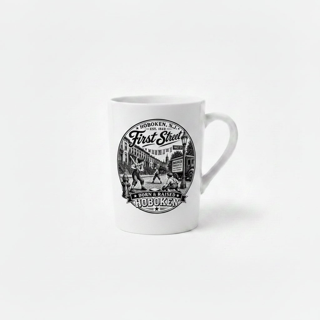 Hoboken First Street Born & Raised White Ceramic Mug
