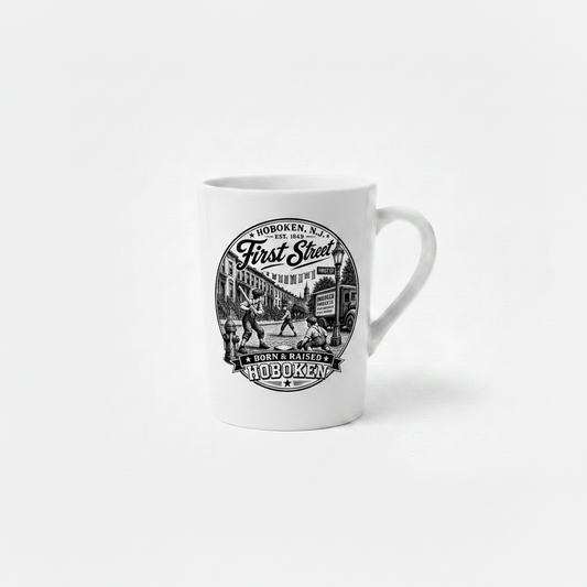 Hoboken First Street Born & Raised White Ceramic Mug
