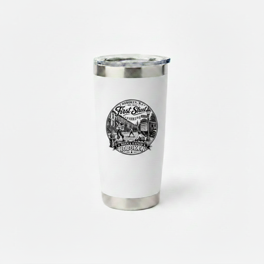Hoboken First Street Born & Raised White Insulated Tumbler