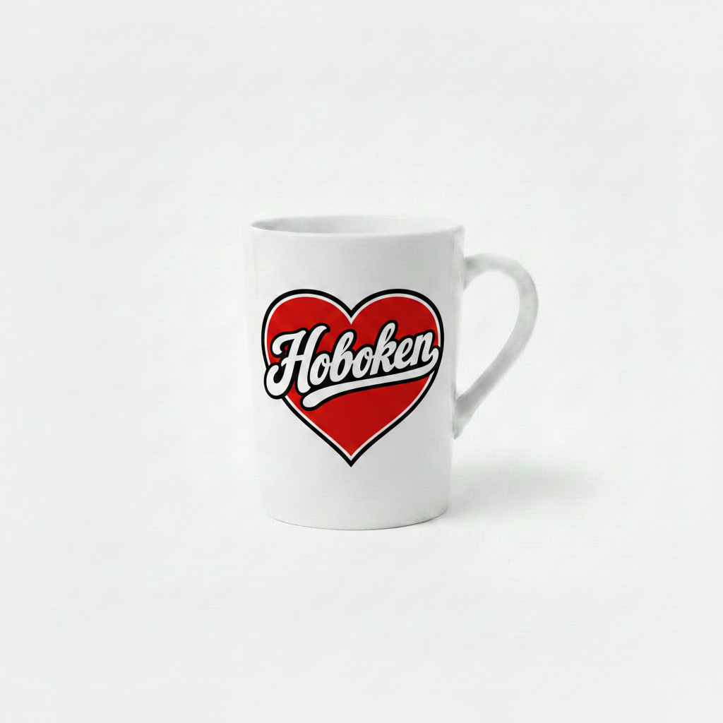 Hoboken Heart Love White Ceramic Mug