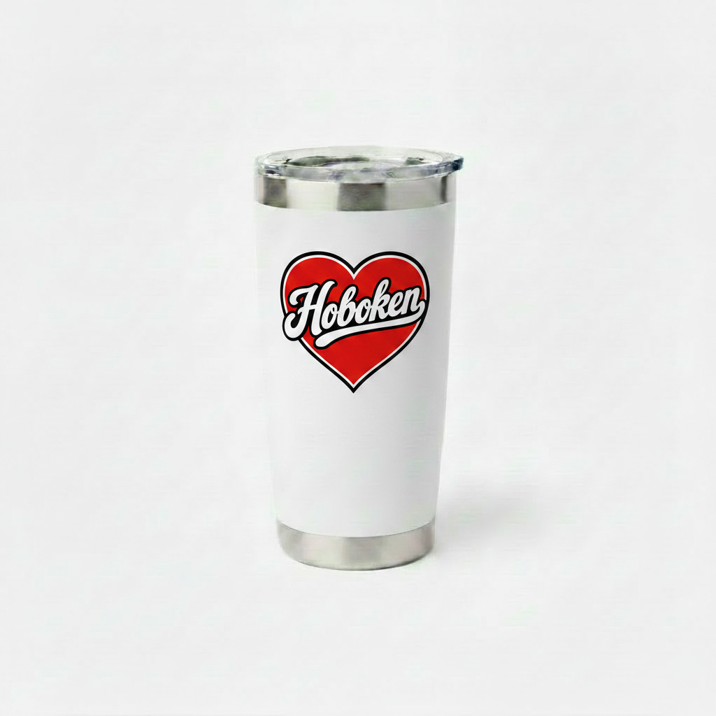 Hoboken Heart Love White Insulated Tumbler
