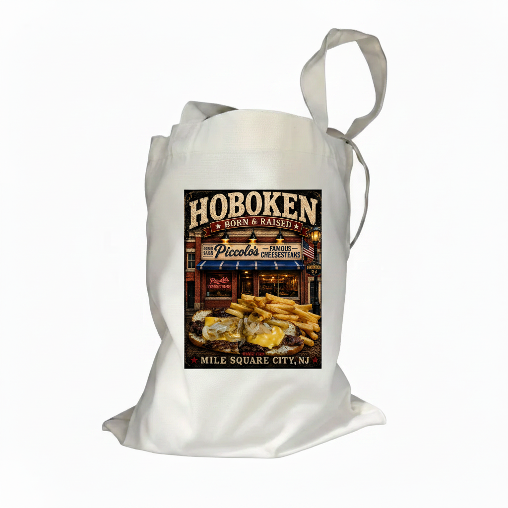 Hoboken Born & Raised Piccolo's Canvas Tote Bag