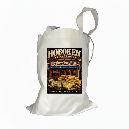Hoboken Born & Raised Piccolo's Canvas Tote Bag